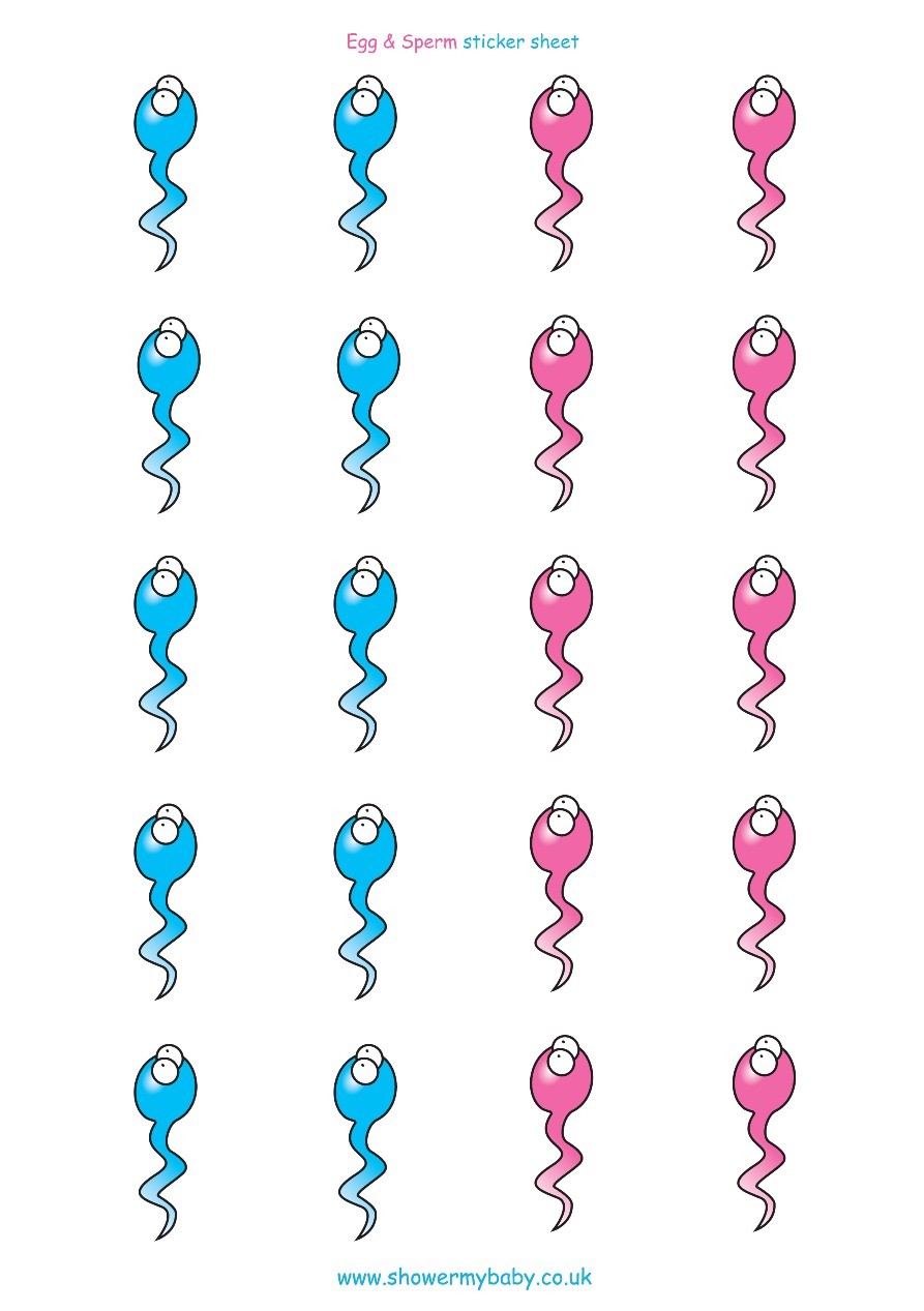 Egg And Sperm Race 169 Sheet Of 20 Stickers