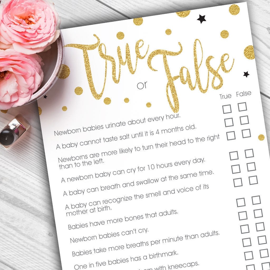 TRUE OF FALSE? BABY SHOWER GAME