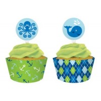 A Pack of Ocean Boy Cupcake Wraps & Picks