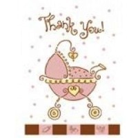 A Baby Joy Pink Thank You Card