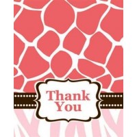 Pink Wild Safari Thank You Card