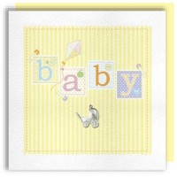 baby blocks neutral greeting card