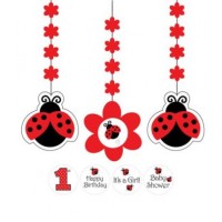 A Set of Ladybird Hanging Decorations