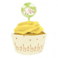 A Pack of Ba Ba Cupcake Wrappers with Picks
