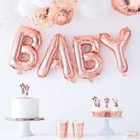 Rose Gold Baby Balloon Bunting