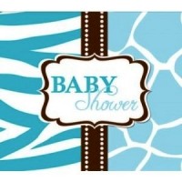 A Blue Wild Safari Baby Shower Invitation