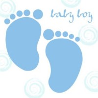 Baby Boy Feet Card