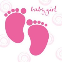 Baby Girl Feet Card