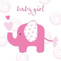 Baby Girl Elephant Card