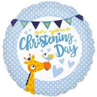 Christening Day Blue Foil Balloon