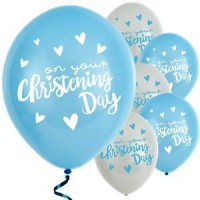 Christening Day Blue Latex Balloons