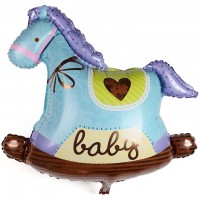 Blue Rocking Horse Super Shape Foil Balloon