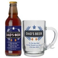 Personalised Blue Wheat Beer & Tankard Set