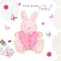 Baby Girl Bunny Card