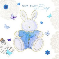 Baby Boy Bunny Card