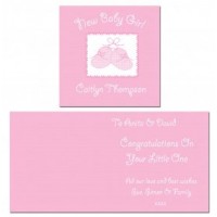 Baby Girl Personalised Bootie Greeting Card