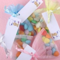 Coloured sweets in Organza Bags