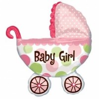 A Giant Baby Girl Pram Foil Balloon