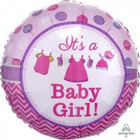 baby girl clothes line foil balloon