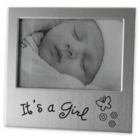 Brushed Silver Girl Photo Frame