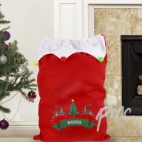 Personalised Nordic Christmas Pom Pom Sack