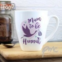 Personalised Mum to Be Stork Latte Mug