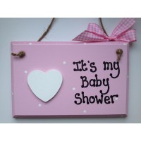 pink baby shower wooden plaque