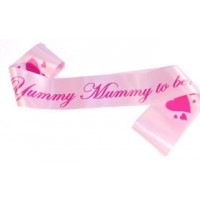 A Yummy Mummy To Be Satin Sash Pastel Pink/Pink