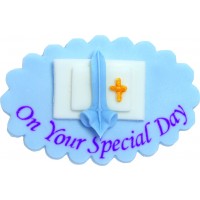 Blue Christening Special Day Cake Decoration