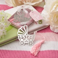pink baby carriage bookmark