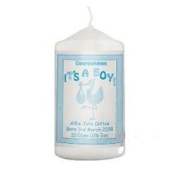 Personalised Stork It's a Boy Candle