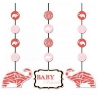 Pink Wild Safari Set of Hanging Decorations