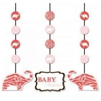 Pink Wild Safari Set of Hanging Decorations