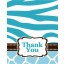 A Blue Wild Safari Thank You Card