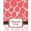 Pink Wild Safari Thank You Card