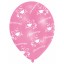 6 Pink & White Christening Latex Balloons