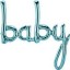 Baby blue script foil balloon