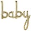 metalic gold script 'baby'
