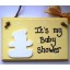 yellow baby shower wooden plaque