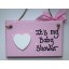 pink baby shower wooden plaque