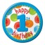 1st Birthday Boy Dots Plates
