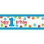 1st Birthday Boy Dots Giant Banner with Letters